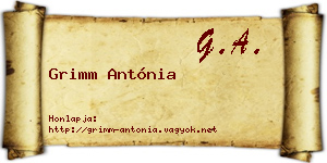 Grimm Antónia névjegykártya